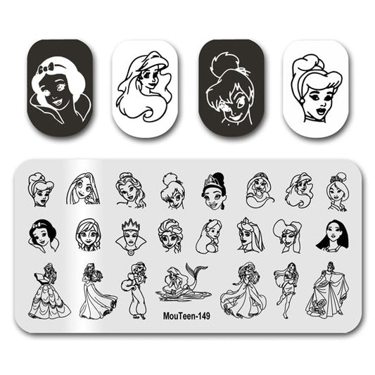 Disney Princess Nail Stamping Plate Mouteen-149