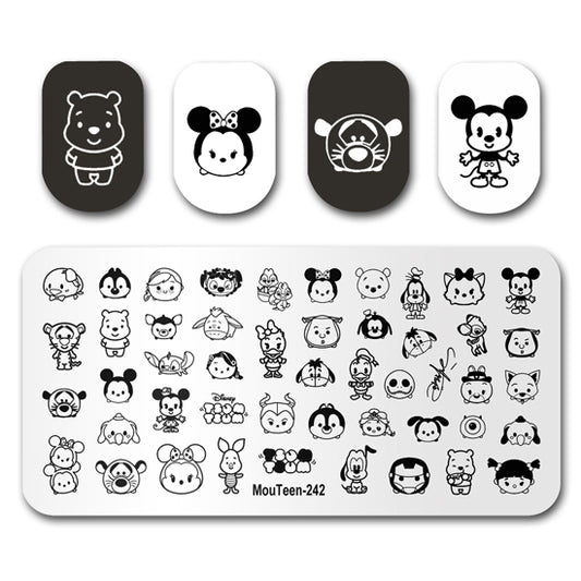 Mini Disney Mickey Nail Stamping Plate Nail Stamp for Nails Art Plate Nail art Supply Mouteen-242