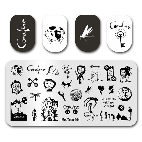 Ghost Button Nail Stamping Plate Mouteen-164