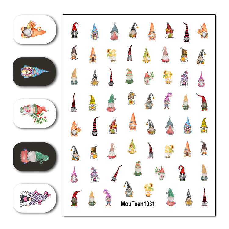 Newest Hot Mouteen1034 Cartoon Magic School Nail Sticker Nail Water Sticker for Nail Art Sticker Decal Art Decoration