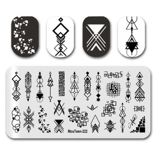 Geometric Figure Nail Stamping Plate Mouteen-222
