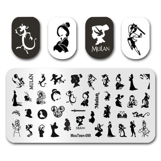 Mulan Nail Stamping Plate Mouteen-099