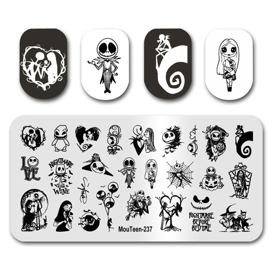 The Nightmare Before Christmas Big Size Nail Stamping Plate Nail Stamp Mouteen-237