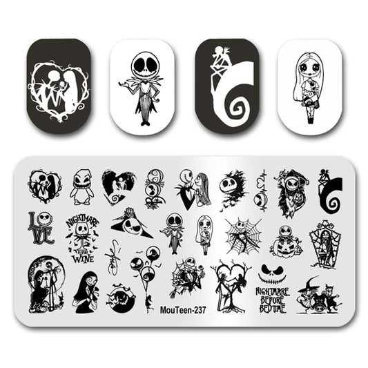 The Nightmare Before Christmas Big Size Nail Stamping Plate Nail Stamp Mouteen-237