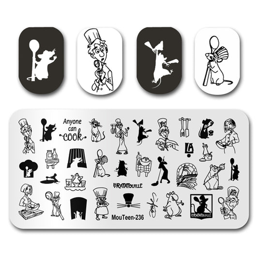 Pixar Ratatouille Big Size Nail Stamping Plate Nail Stamp Mouteen-236