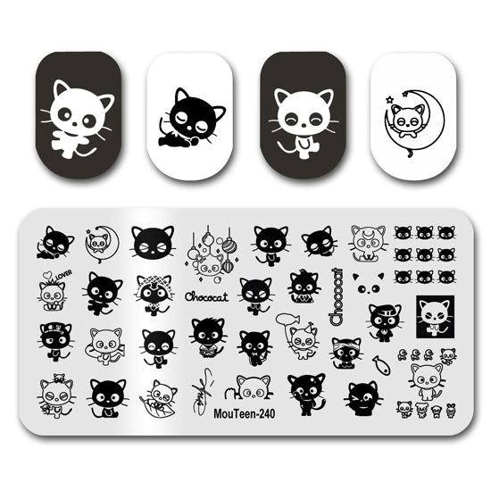 Black Chococat Big Size Nail Stamping Plate Nail Stamp Mouteen-240