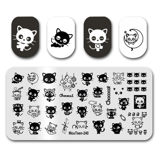 Black Chococat Big Size Nail Stamping Plate Nail Stamp Mouteen-240