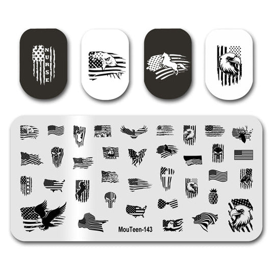 National Flag Nail Art Stamp Plates Mouteen-143