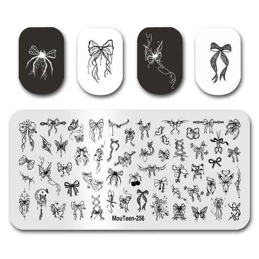 Bow Tie Bownot Nail Stamping Plate Nail Stamp for Nails Art Plate Nail art Supply Mouteen-256