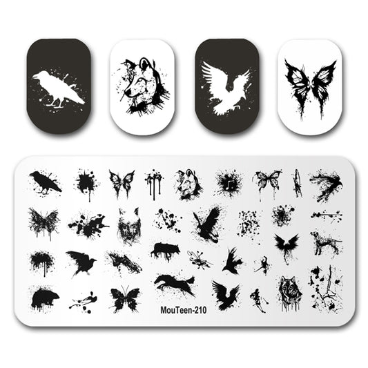 Splash Animals Nail Stamping Plate Mouteen-210