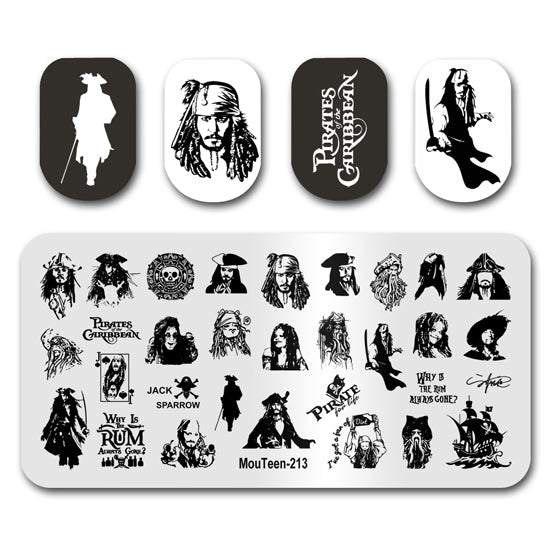 Pirates of The Caribbean Jack Nail Stamping Plate Mouteen-213