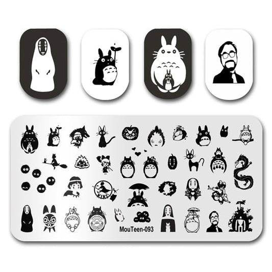 Cartoon Totoro Nail Stamping Plates Mouteen-093