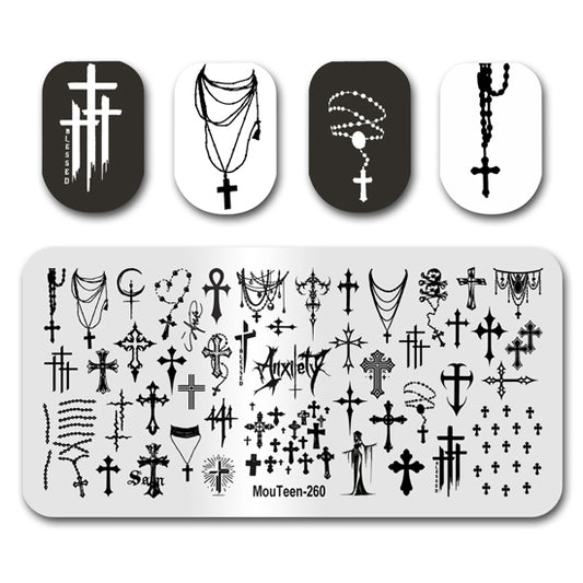 Cross Nail Stamping Plate Nail Stamp for Nails Art Plate Nail art Supply Mouteen-260