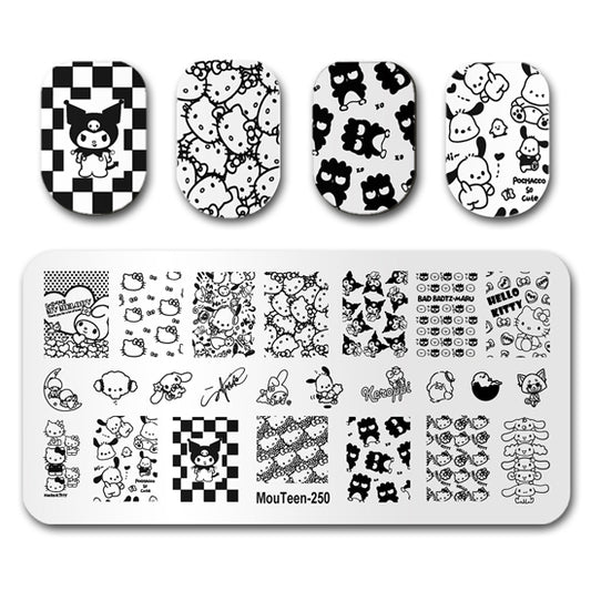 Sanrio Hello Kitty Full Cover Nail Stamping Plate Nail Stamp for Nails Art Plate Nail art Supply Mouteen-250