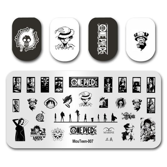 Mouteen-007 One Piece Cartoon Nail Stamping Plate Nail Art Decoration #007