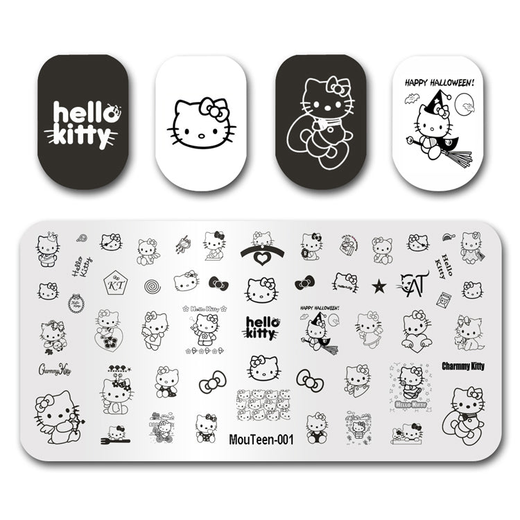 Mouteen-001 Hello Kitty Nail Stamping Template