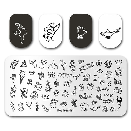 Disney Line Art Nail Stamping Plates Mouteen-171