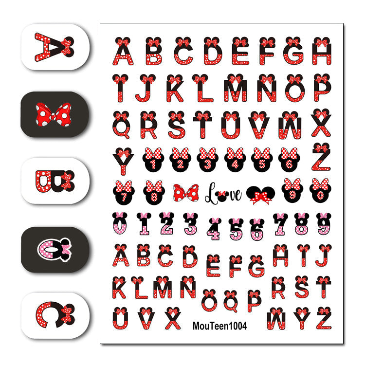 Disney New Mouteen1003 Mixed Mickey Mouse Water Nail Sticker Nail Water Sticker for Nail Art Sticker Decal Art Decoration