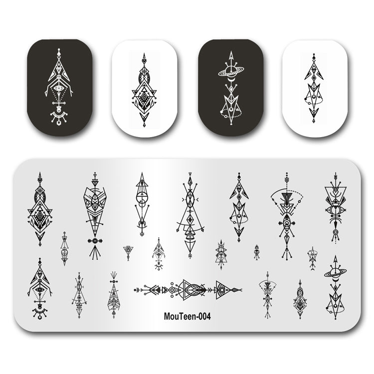 Mouteen-004 Nail Stamping Plate Geometric Figure For Nail Art Template