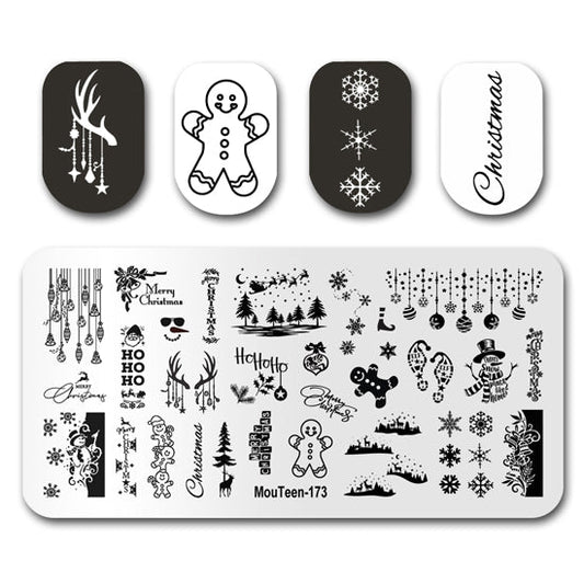 Christmas Noel Nail Stamping Plate Mouteen-173