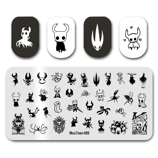 Mouteen-089 Hollow Knight Nail Stamping Plates Small Sevil Nail Stamp Templates For Nail Designs